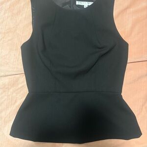 Trina Turk Black Sleeveless Peplum Blouse